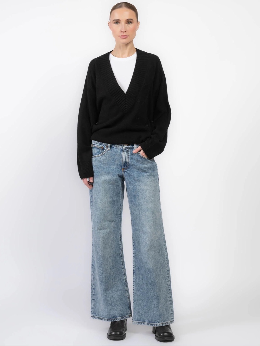 Jeanerica Kyoto Vintage 69 Low Rise Blue Wide Leg Jeans - Picture 16 of 17
